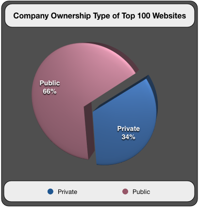 Company Ownership Type of Top 100 Websites