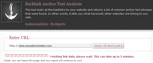 Backlink Anchor Text Analysis Tool