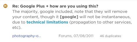 Google Plus dislike: technical limitations