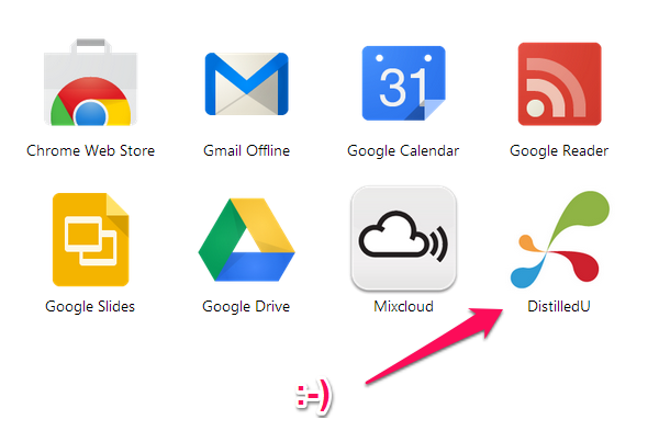 DistilledU chrome app