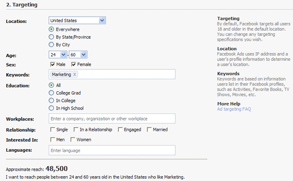 Facebook Advertising Targeting