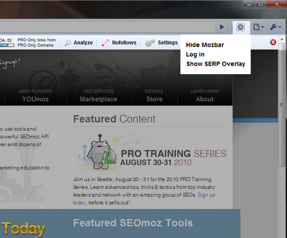 mozBar for Chrome