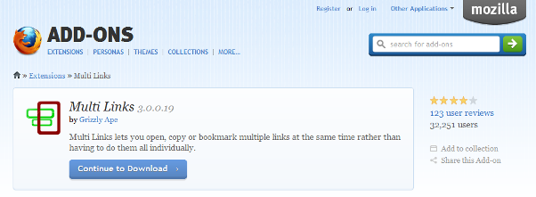 Multi Links for Firefox