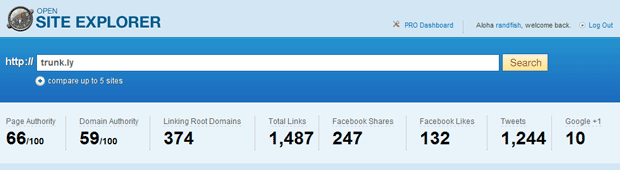 Open Site Explorer Social + Link Metrics