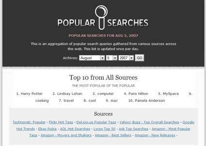 Popular Searches Tool Screenshot