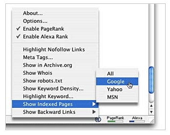 Quirk's SearchStatus Toolbar