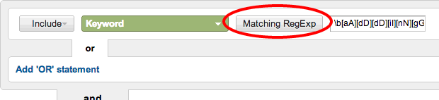 Select Matching Regexp