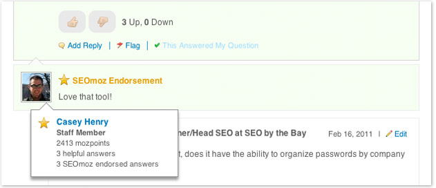 staff endorsed seo question