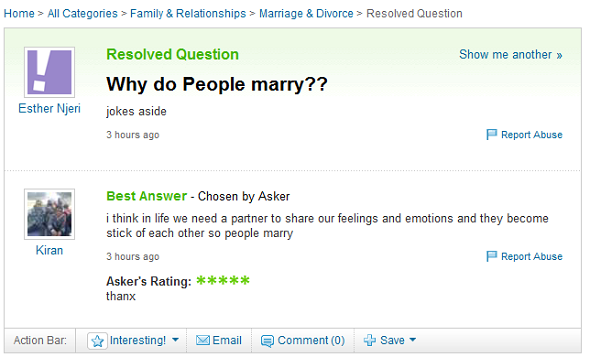 Yahoo answers